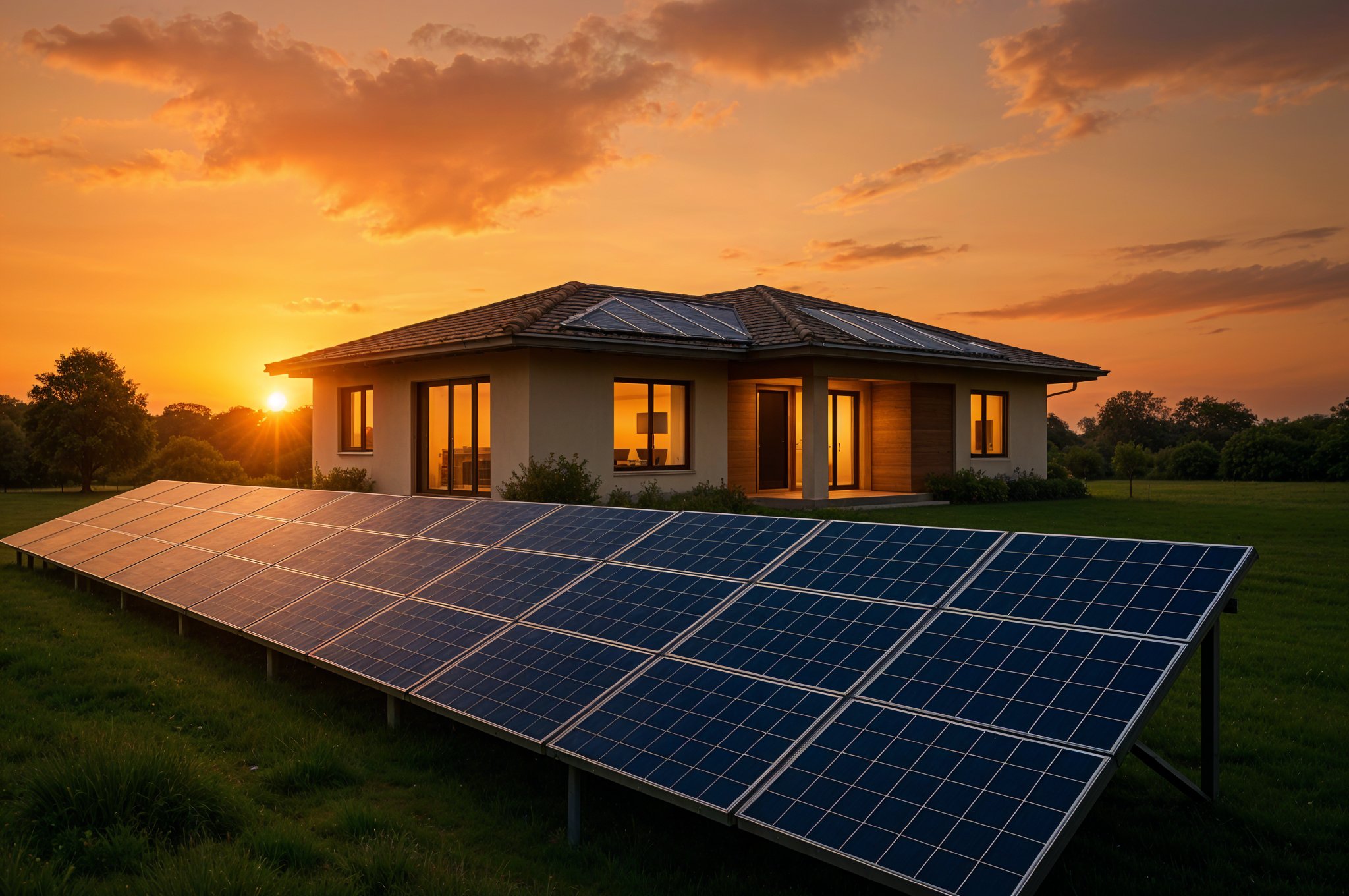 Kerala houses with solar panel